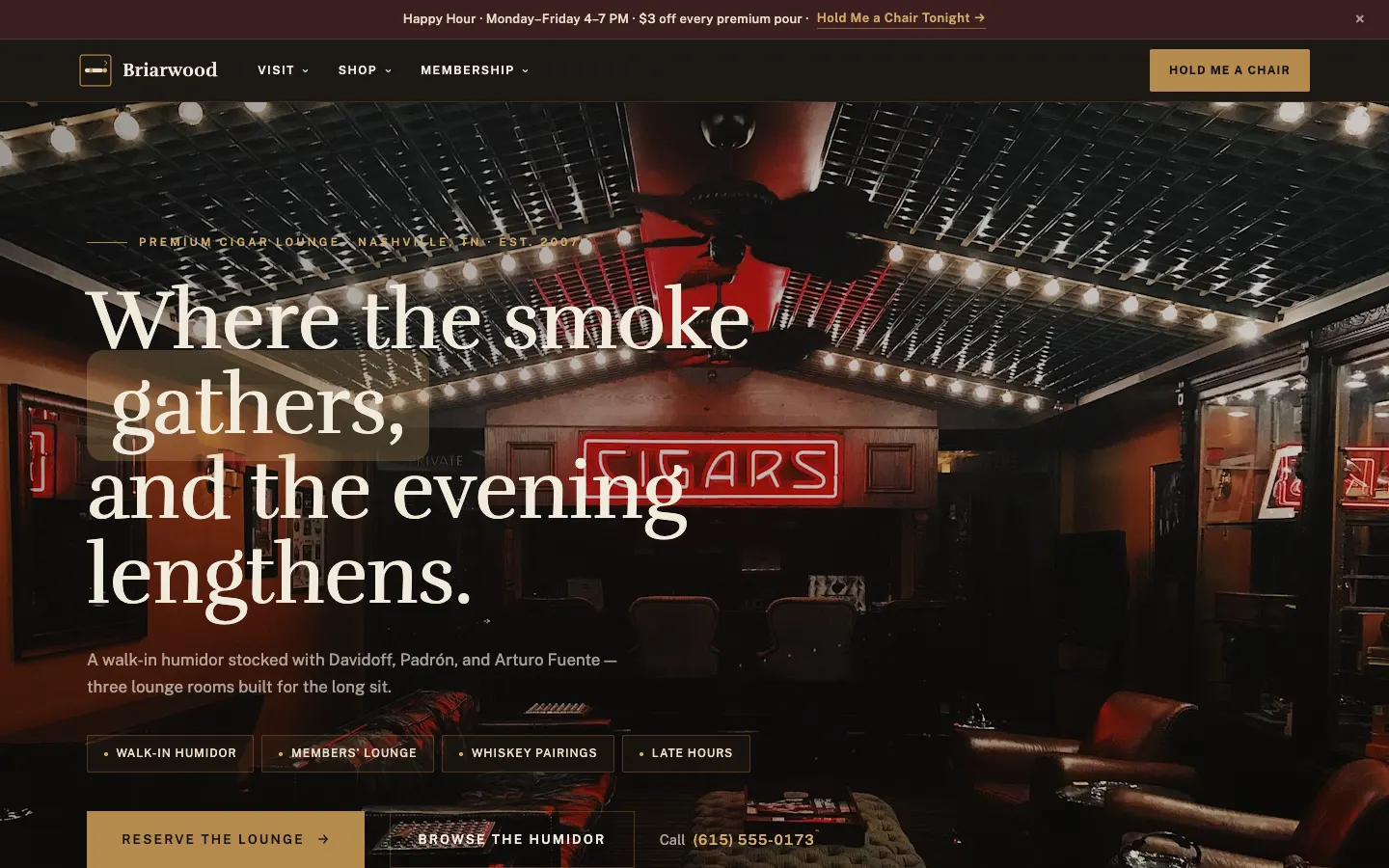 Briarwood Cigar Lounge website